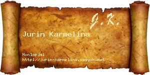 Jurin Karmelina névjegykártya